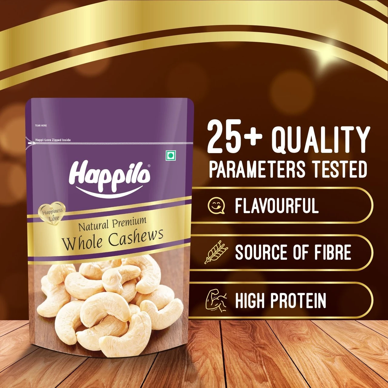 Happilo Premium Natural Whole Kaju/ Cashews - Image 2
