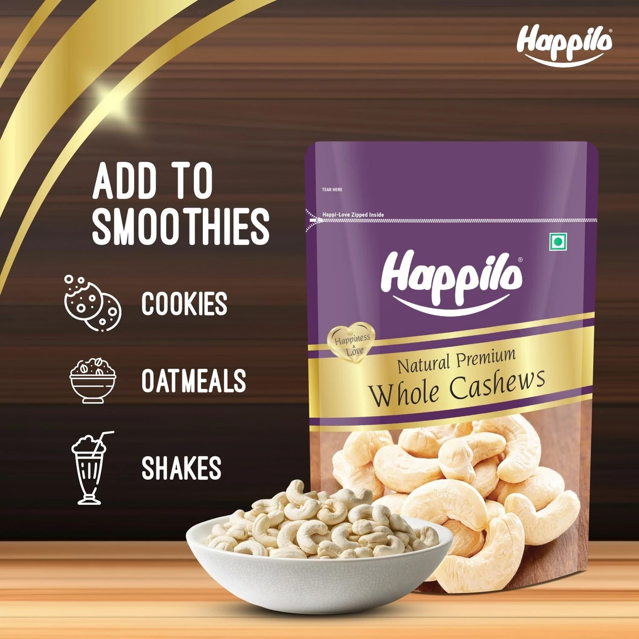 Happilo Premium Natural Whole Kaju/ Cashews - Image 3
